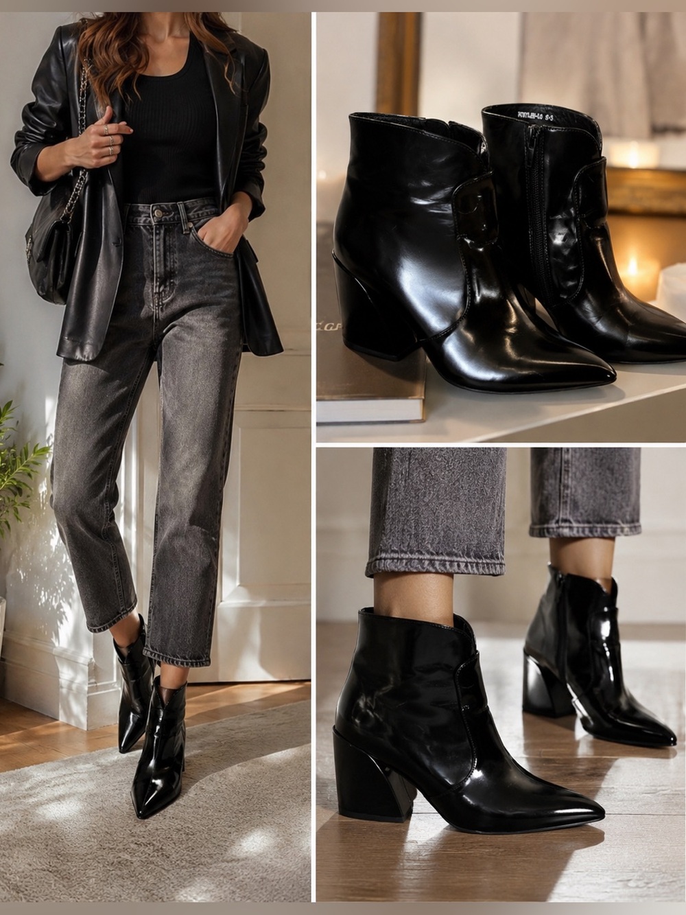 Jeffrey Campbell Bentlee-Lo bootie. 
Black Ankle Boots pristine condition
Sz 6.5